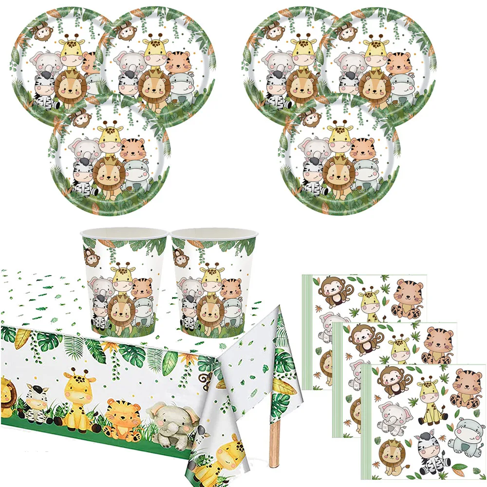 Jungle Safari Animals Themed Birthday Party Tableware Serves 10 Guests - Plates Napkins Cups Table Covers -Kids Party Supplies
Jungle Safari Animals Themed Birthday Party Tableware Serves 10 Guests - Plates Napkins Cups Table Covers -Kids Party Supplies