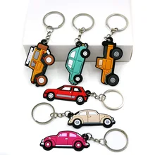 1PCS PVC Key Ring 6 Colors of Car Shape Keychain charms Colorful Key Chain Key Holder Fit Little Boy Gift Kids Toys