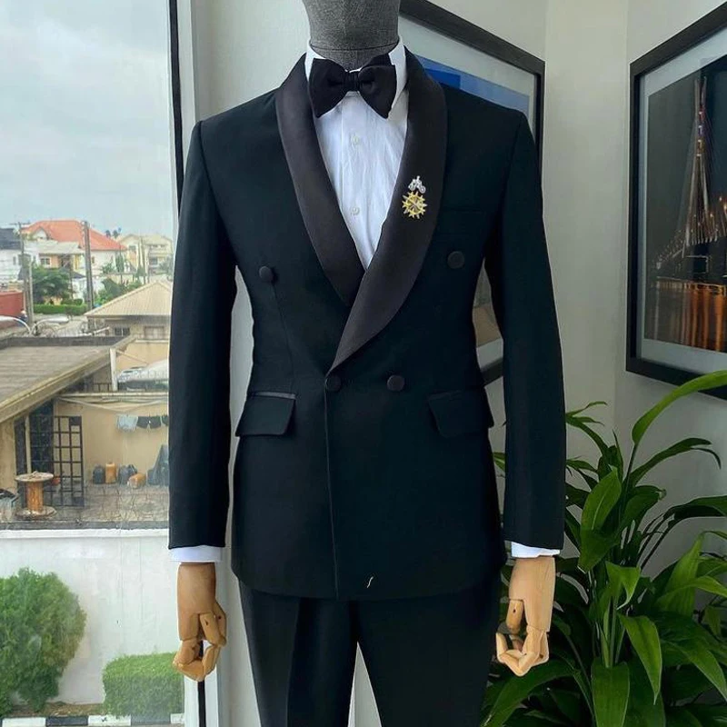 Wedding Tuxedo For Mens Suits With Double Breasted 2 Piece Slim Fit Formal Male Fashion Prom Costumes Jacket Pants Men Suit
Wedding Tuxedo For Mens Suits With Double Breasted 2 Piece Slim Fit Formal Male Fashion Prom Costumes Jacket Pants Men Suit