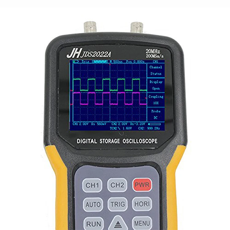 Handheld Digital Storage Oscilloscope JHJDS2022A 25MHz 2 Channels 200MS/s Sample Rate for Engineers Best Choice 
Handheld Digital Storage Oscilloscope JHJDS2022A 25MHz 2 Channels 200MS/s Sample Rate for Engineers Best Choice