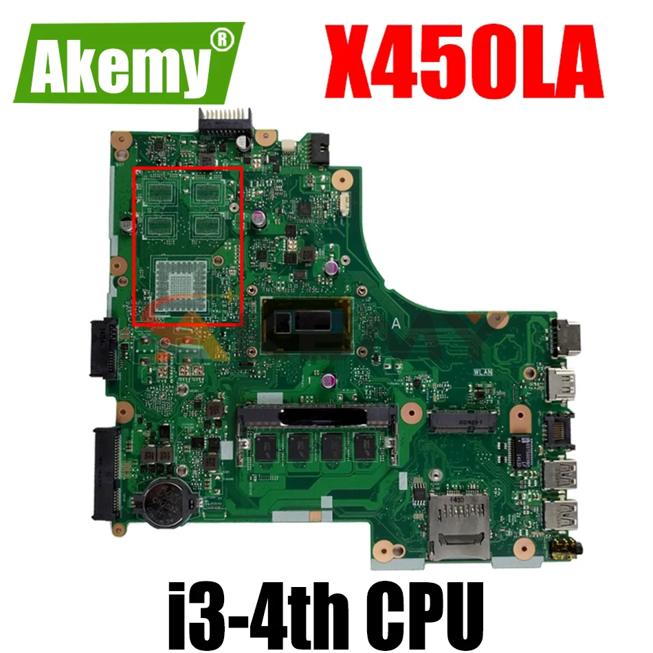 X450LA laptop motherboardf or For Asus X450LA X450LC X450LD X450LN Mainboard 100% tested with I3-4th 4GB RAM 
X450LA laptop motherboardf or For Asus X450LA X450LC X450LD X450LN Mainboard 100% tested with I3-4th 4GB RAM