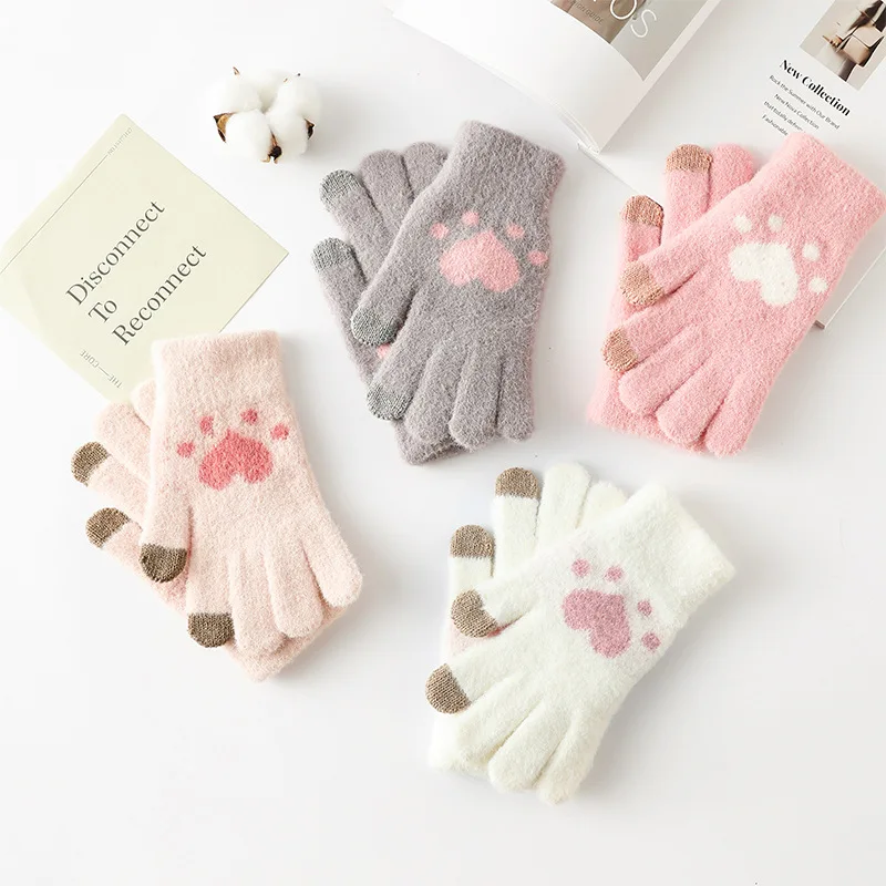Winter Women Kawaii Touchscreen Gloves Girls Cute Cat Claw Paw Full Fingers Cold Weather Hand Warmer Soft Knitted Cycling Gloves
Winter Women Kawaii Touchscreen Gloves Girls Cute Cat Claw Paw Full Fingers Cold Weather Hand Warmer Soft Knitted Cycling Gloves