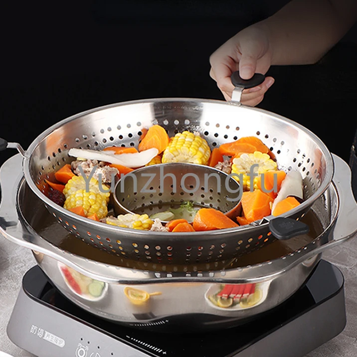 Кастрюля для горячего приготовления из нержавеющей стали 304 с одним вкусом/двойным вкусом, Домашняя индукционная плита, специальный кастрюля, коммерческая большая емкость
Кастрюля для горячего приготовления из нержавеющей стали 304 с одним вкусом/двойным вкусом, Домашняя индукционная плита, специальный кастрюля, коммерческая большая емкость