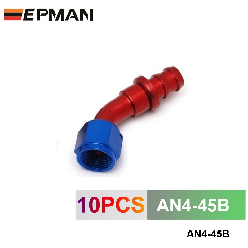 10pcs /set - 4AN AN4 4-AN 45 Degree Aluminum Oil cooler Hose Fitting End Fuel Push-On Hose End fittings Adaptor AN4-45B
10pcs /set - 4AN AN4 4-AN 45 Degree Aluminum Oil cooler Hose Fitting End Fuel Push-On Hose End fittings Adaptor AN4-45B