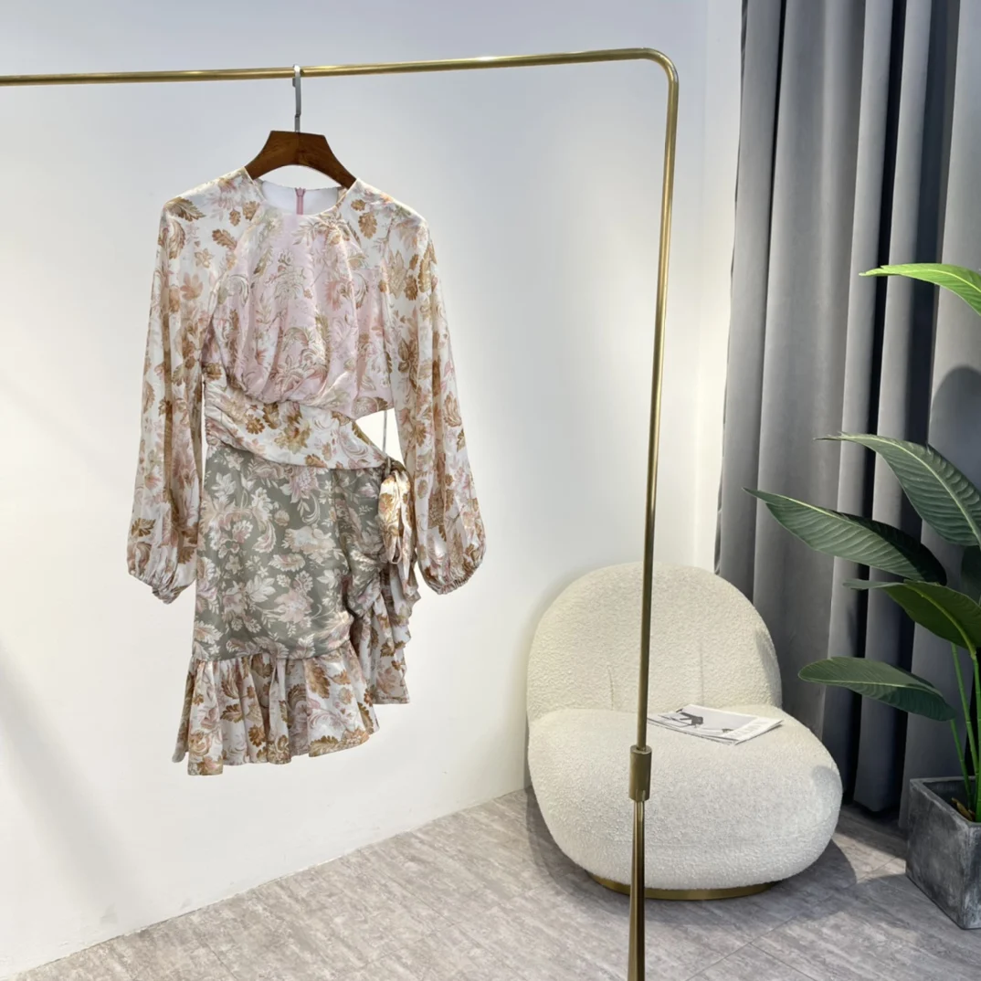 2022 Latest Summer Top Quality Linen Elegant Brown Floral Print Waist Cut Out Design Asymmetrical High-low Hem Wrap Mini Dresses
2022 Latest Summer Top Quality Linen Elegant Brown Floral Print Waist Cut Out Design Asymmetrical High-low Hem Wrap Mini Dresses