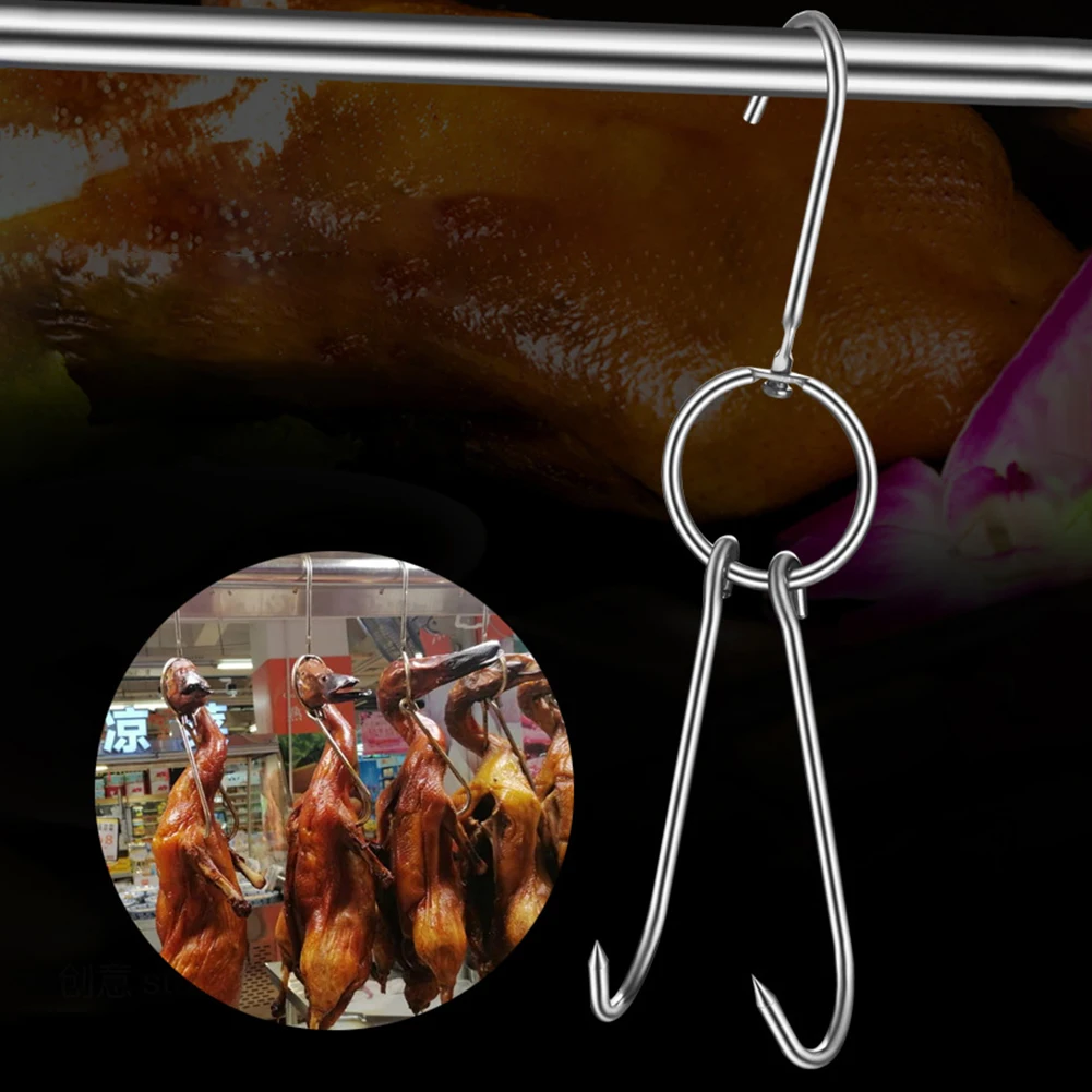 5Pcs Stainless Steel Double Hook Meat Rack Roast Duck Turkey Bacon Clasp BBQ Grill Hanger Poultry Sausage Drying Hanging Hook
5Pcs Stainless Steel Double Hook Meat Rack Roast Duck Turkey Bacon Clasp BBQ Grill Hanger Poultry Sausage Drying Hanging Hook