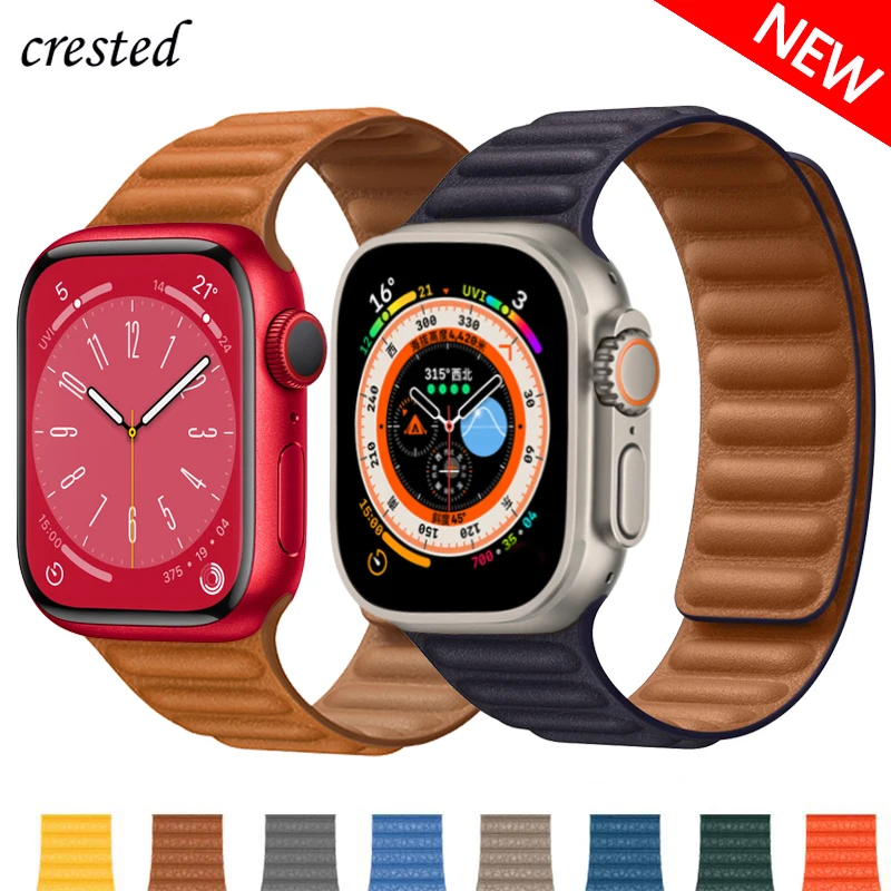 Ремешок кожаный для Apple Watch Band, магнитный браслет для iWatch Series 8 Ultra 3 SE 6 7, 45 мм 41 мм 44 мм 40 мм 49 мм
Ремешок кожаный для Apple Watch Band, магнитный браслет для iWatch Series 8 Ultra 3 SE 6 7, 45 мм 41 мм 44 мм 40 мм 49 мм