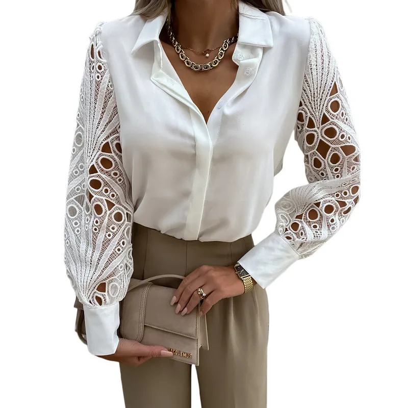 korean fashion Women Casual Long Sleeve Shirt Lace Stitching Lapel Button T-shirts Tops Women gothic y2k clothes
korean fashion Women Casual Long Sleeve Shirt Lace Stitching Lapel Button T-shirts Tops Women gothic y2k clothes