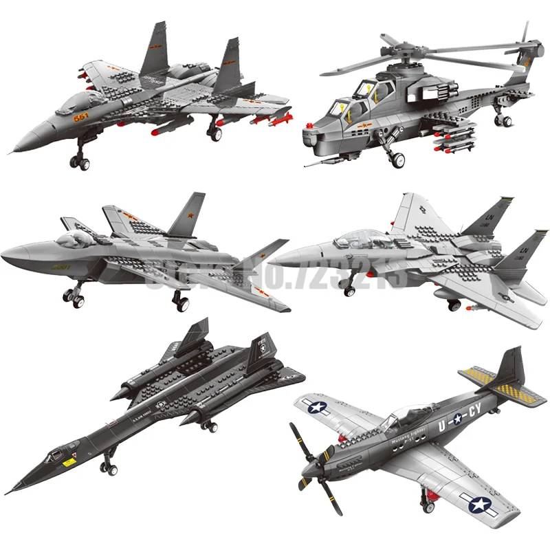 Feleph Sky Fighters Jet Bomber Models Aircraft Heli Building Blocks Toys for Children DIY Interceptor Warplane Classics 4001-6
Feleph Sky Fighters Jet Bomber Models Aircraft Heli Building Blocks Toys for Children DIY Interceptor Warplane Classics 4001-6