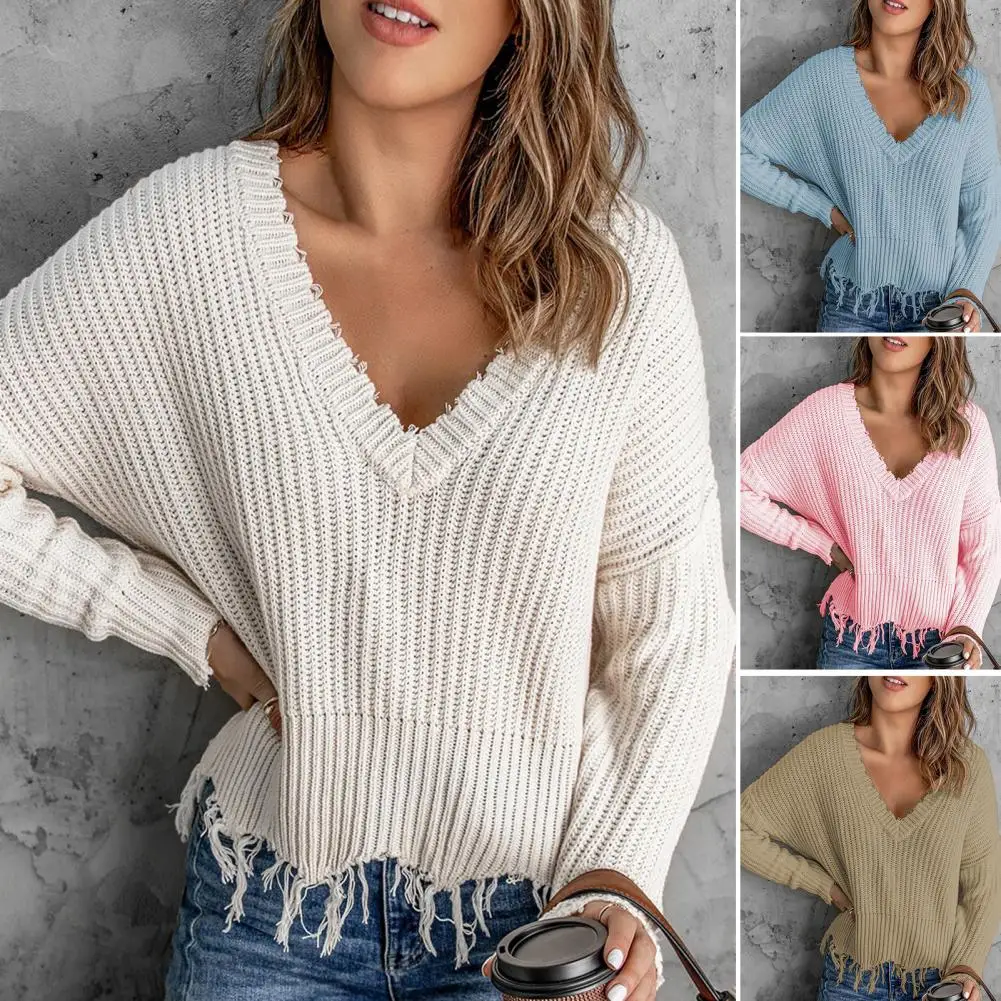 Fashion Lady Sweater V-Neck Coldproof Winter Sweater Broken Hollow Out Tassel Pullover Knitwear
Fashion Lady Sweater V-Neck Coldproof Winter Sweater Broken Hollow Out Tassel Pullover Knitwear