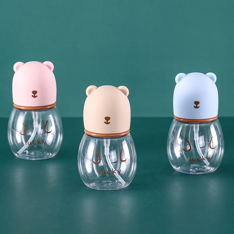72ML PET Refillable Bottles Travel Set Perfume Cartoon Bear Shape Spray Bottle Empty Plastic Cans Wholesale Cosmetics Containers
72ML PET Refillable Bottles Travel Set Perfume Cartoon Bear Shape Spray Bottle Empty Plastic Cans Wholesale Cosmetics Containers