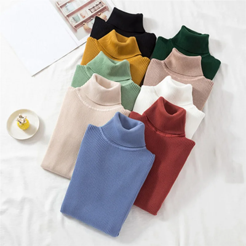 Women Turtleneck Sweater Knitting Pullover Long Sleeve Autumn Winter Bottom Shirt Slim Blouse Jumpers Basic Solid Color Cheap
Women Turtleneck Sweater Knitting Pullover Long Sleeve Autumn Winter Bottom Shirt Slim Blouse Jumpers Basic Solid Color Cheap