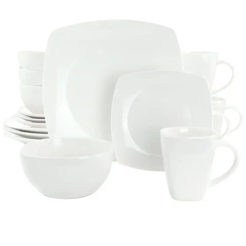 16 Piece Square Fine Ceramic Dinnerware Set in White Health and Safety Tableware
16 Piece Square Fine Ceramic Dinnerware Set in White Health and Safety Tableware