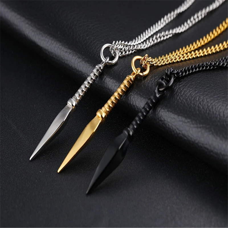 Necklace Tibia Necklace Men's Pendant Chain Fashion High Quality Alloy Arrow Spear Kuna Men's Avant-Garde Jewelry Wholesale
Necklace Tibia Necklace Men's Pendant Chain Fashion High Quality Alloy Arrow Spear Kuna Men's Avant-Garde Jewelry Wholesale