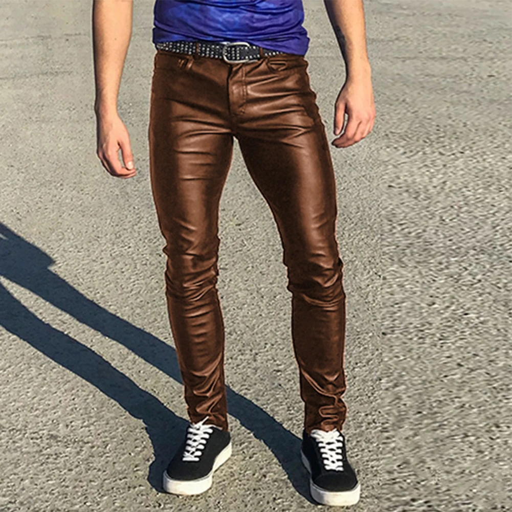 Man Tight Trouser Retro Goth Slim Fit Long Pants Fashion Male Faxu Leather Pants Punk Style Skinny Pants
Man Tight Trouser Retro Goth Slim Fit Long Pants Fashion Male Faxu Leather Pants Punk Style Skinny Pants