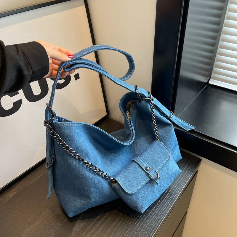 2 Set Female Messenger Bag Vintage Denim Shoulder Bag For Women Fashion Simple Underarm Handbag Large Capacity Composite Bag
2 Set Female Messenger Bag Vintage Denim Shoulder Bag For Women Fashion Simple Underarm Handbag Large Capacity Composite Bag