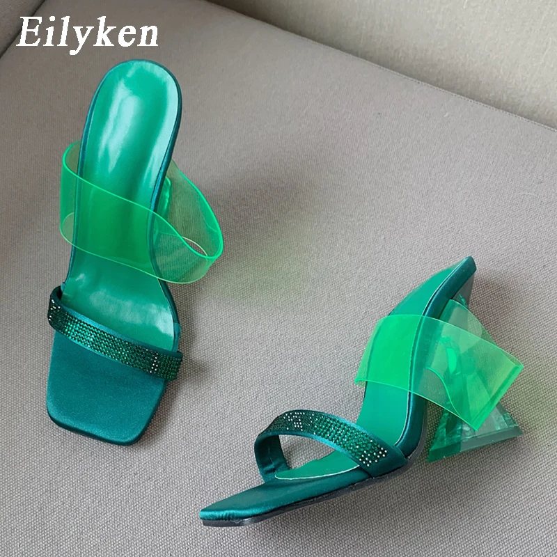 Eilyken CRYSTAL PVC Jelly Green Slippers Open Toe Perspex Strange High Heels Crystal Women Transparent Heel Sandals Slippers
Eilyken CRYSTAL PVC Jelly Green Slippers Open Toe Perspex Strange High Heels Crystal Women Transparent Heel Sandals Slippers