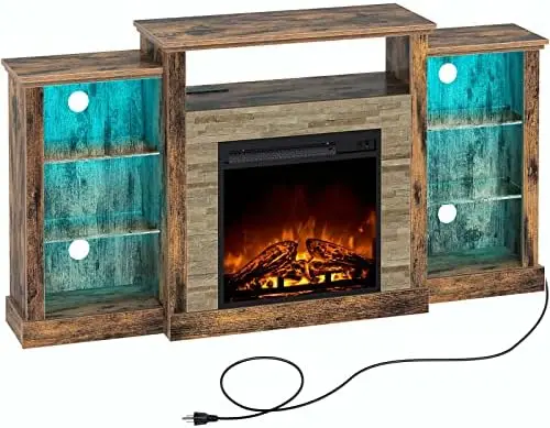 TV Stand with LED Lights and Power Outlets, TV Console for 32" 43" 50" 55" 65", Entertainment Center with Ad
TV Stand with LED Lights and Power Outlets, TV Console for 32" 43" 50" 55" 65", Entertainment Center with Ad