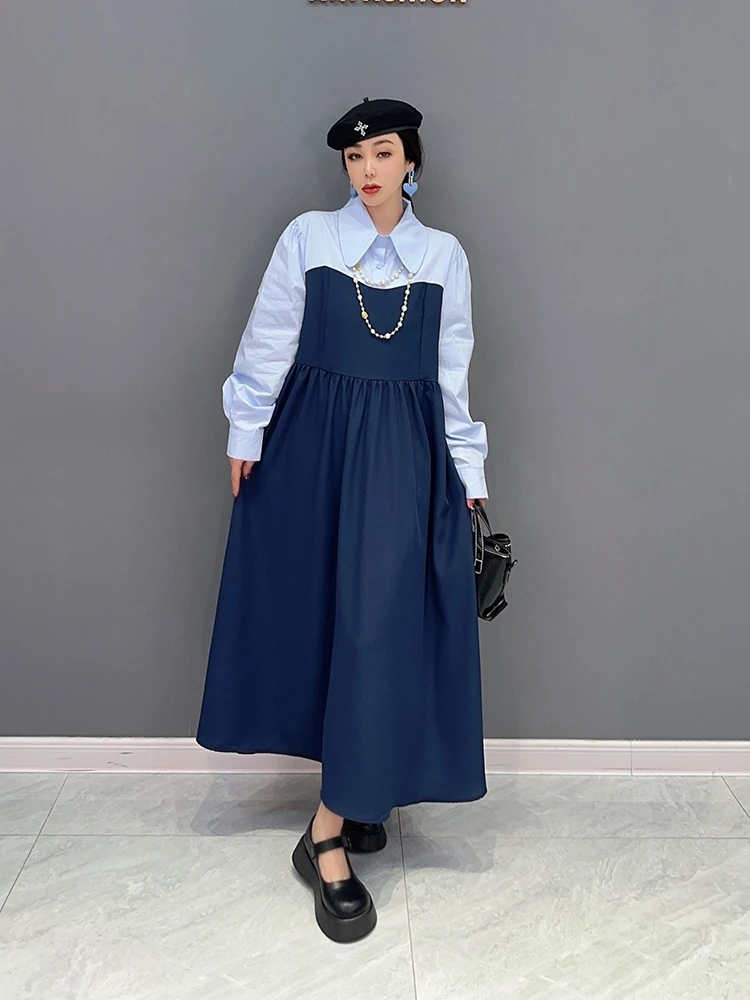 SuperAen 2023 Spring New Korean Fashion Turn Down Collar Color-block Dress Women Oversize Shirt Dress
SuperAen 2023 Spring New Korean Fashion Turn Down Collar Color-block Dress Women Oversize Shirt Dress