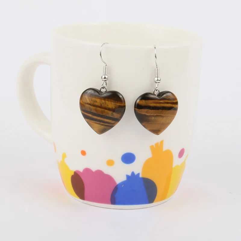 New Hot Wholesale Jewelry Women Handmade Natural Stone Peach Heart Earrings Quartz Tiger Eyes Rose Stone Gifts
New Hot Wholesale Jewelry Women Handmade Natural Stone Peach Heart Earrings Quartz Tiger Eyes Rose Stone Gifts