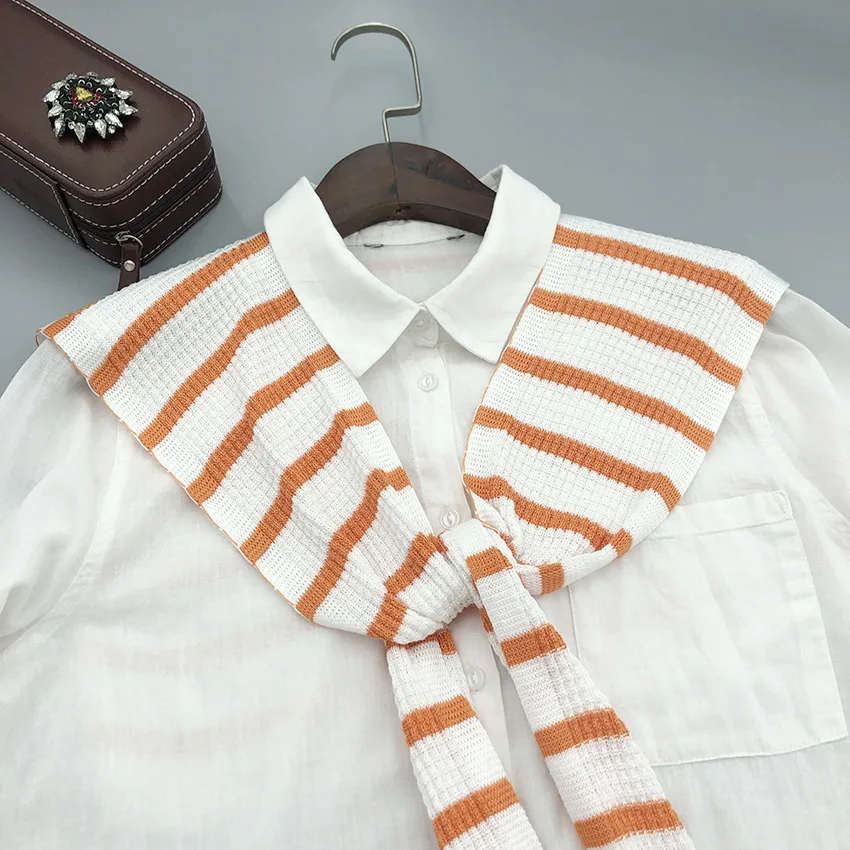 Striped Shirt False Collar for Women Lapel Stand Fake Collar Bow Tie Sweater Decorative Women Detachable Collars
Striped Shirt False Collar for Women Lapel Stand Fake Collar Bow Tie Sweater Decorative Women Detachable Collars