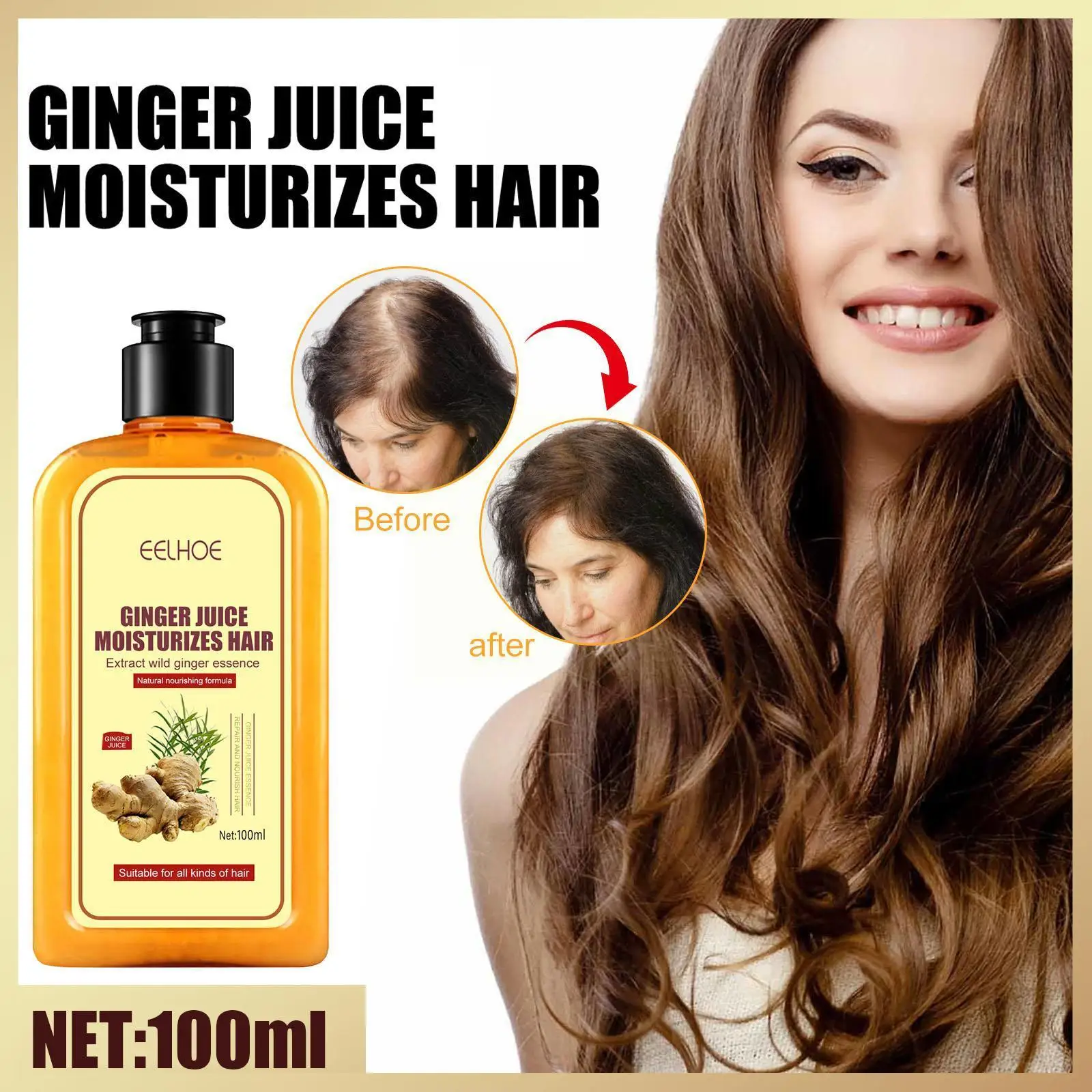 Ginaday Instant Ginger Hair Regrowth Shampoo Ginger Shampoo For Hair Growth Ginger Hair Care Shampoo, Ginger Anti-Hair Loss C7M9
Ginaday Instant Ginger Hair Regrowth Shampoo Ginger Shampoo For Hair Growth Ginger Hair Care Shampoo, Ginger Anti-Hair Loss C7M9
