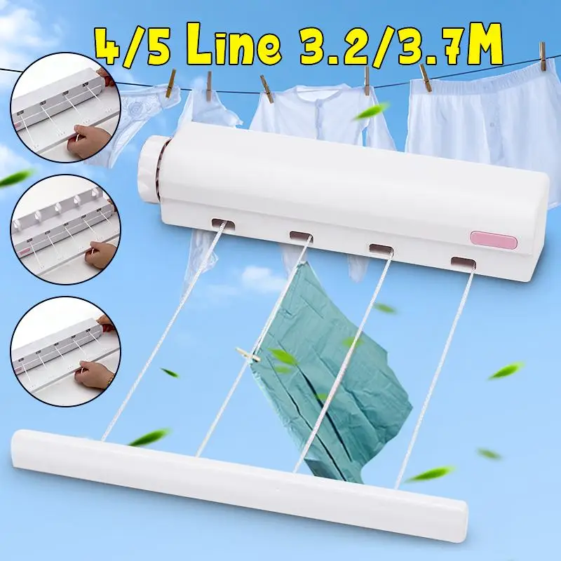 3.2m Wall Mounted Retractable Clothesline Indoor Outdoor Laundry Hanger Bathroom Dryer Organizer Telescopic Clothes Drying Rack
3.2m Wall Mounted Retractable Clothesline Indoor Outdoor Laundry Hanger Bathroom Dryer Organizer Telescopic Clothes Drying Rack