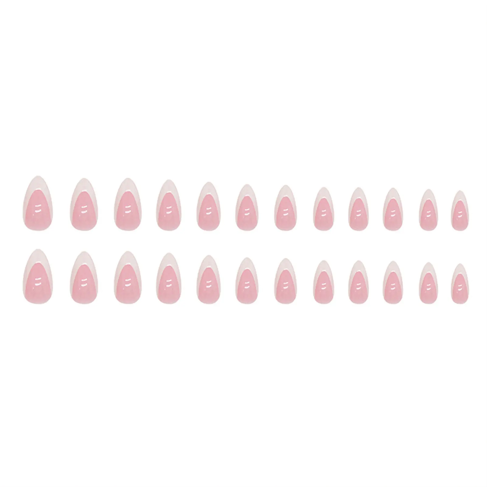 Искусственные ногти с белым французским миндалем с гладкой и незернистой текстурой для украшения ногтей, используются C44 
Искусственные ногти с белым французским миндалем с гладкой и незернистой текстурой для украшения ногтей, используются C44