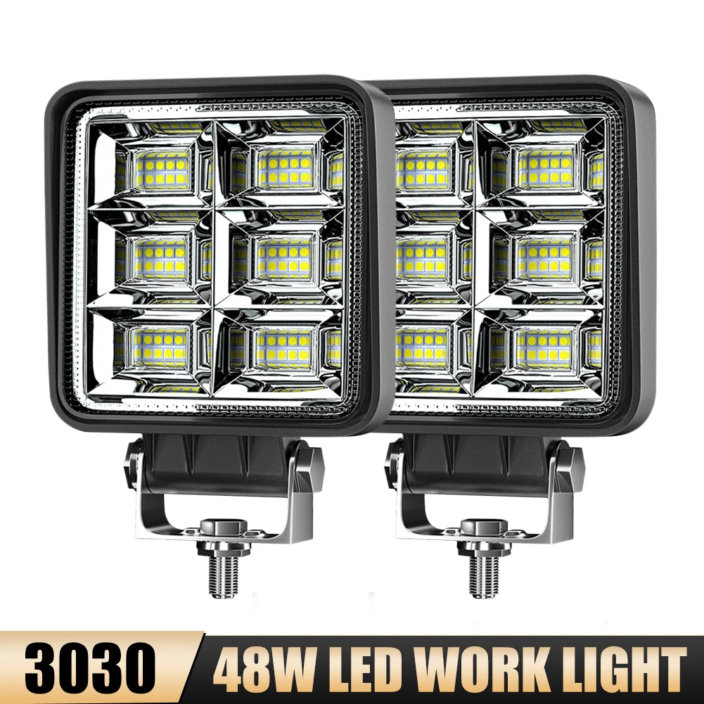 4inch Square LED Pod Light 48LED Work Light 6 Hole 48W Light Bar 6000LM 6500K White Offroad Boat Driving Light Car Tractor Truck
4inch Square LED Pod Light 48LED Work Light 6 Hole 48W Light Bar 6000LM 6500K White Offroad Boat Driving Light Car Tractor Truck