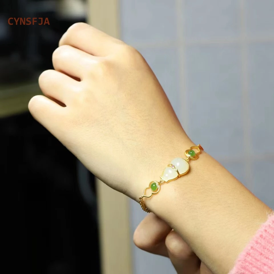 CYNSFJA New Real Certified Natural Hetian Jade Nephrite Lucky Wealth Gourd Jade Bracelets Adjustable High Quality Elegant Gifts
CYNSFJA New Real Certified Natural Hetian Jade Nephrite Lucky Wealth Gourd Jade Bracelets Adjustable High Quality Elegant Gifts