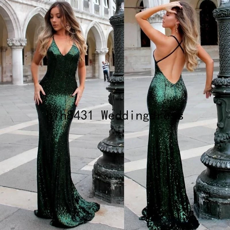 2019 Emerald Green Sequined Prom Party Dresses V Neck Mermaid Open Back Long Evening Gowns For Celebrity Dress
2019 Emerald Green Sequined Prom Party Dresses V Neck Mermaid Open Back Long Evening Gowns For Celebrity Dress