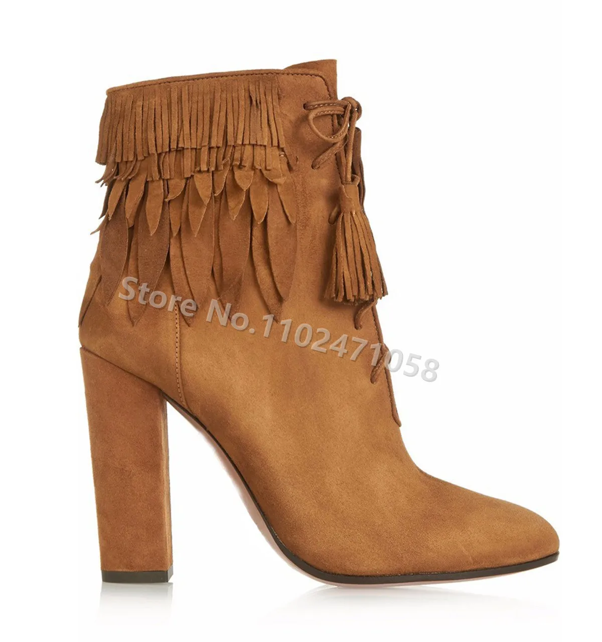 Tassel Decor Fashion Catwalk Women Autumn Ankle Boots Round Toe Square Heel Lace-Up Short Boots Ladies Leisure Hight Heel Shoes
Tassel Decor Fashion Catwalk Women Autumn Ankle Boots Round Toe Square Heel Lace-Up Short Boots Ladies Leisure Hight Heel Shoes