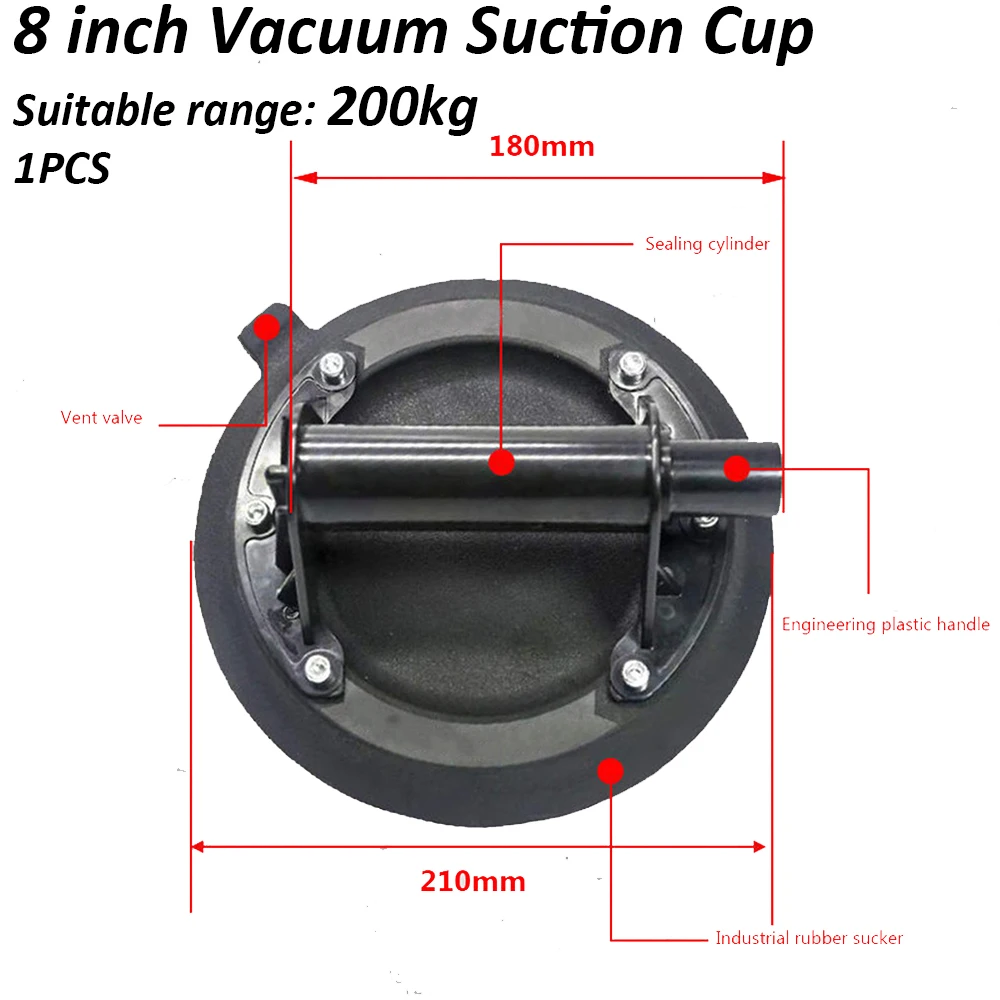 8 Inch Vacuum Suction Cup 200kg Bearing Capacity Heavy Duty Vacuum Lifter for Granite Tile Glass Manual Lifting
8 Inch Vacuum Suction Cup 200kg Bearing Capacity Heavy Duty Vacuum Lifter for Granite Tile Glass Manual Lifting