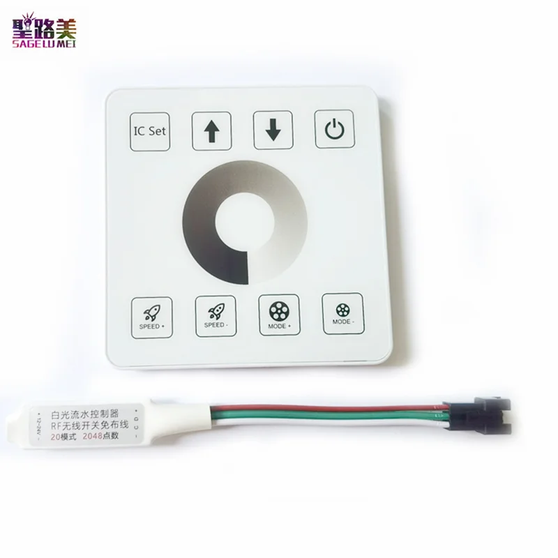 DC12V 24V WS2811 2048 pixels Panel Remote Single Color White / Warm White Running Water Flowing Horse Race LED Strip Tape Dimmer
DC12V 24V WS2811 2048 pixels Panel Remote Single Color White / Warm White Running Water Flowing Horse Race LED Strip Tape Dimmer