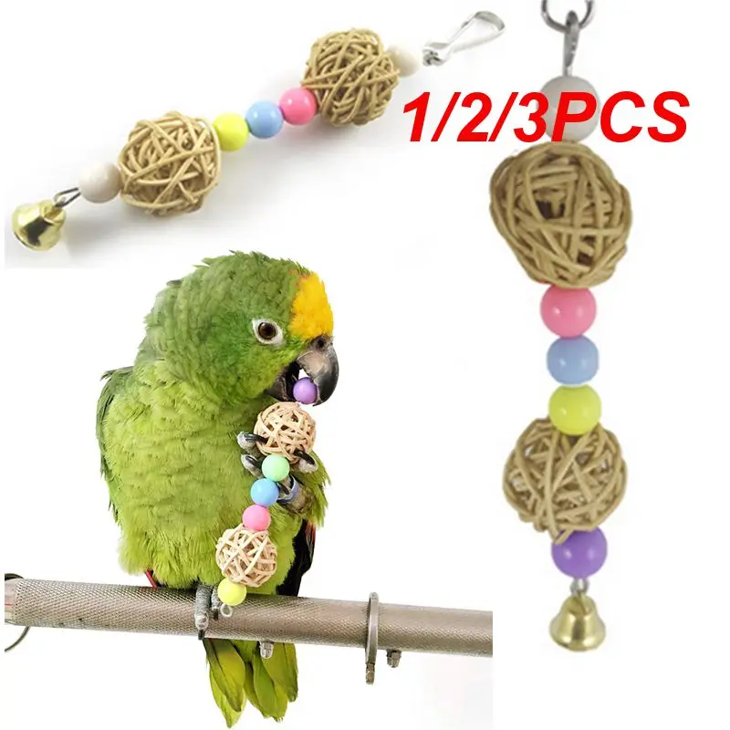 

1/2/3PCS Parrot Pet Bird Chew Cages Hang Toy Wood Rope Cave Ladder Chew Toy Colors High Quality Rat Mouse Beaded Twisted toy