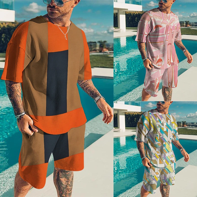 Summer Men's Stripes Tracksuit High Quality T-Shirt Shorts Set Vintage Suit Male Fashion Jogging Outfits Clothes Casual Top Tees
Summer Men's Stripes Tracksuit High Quality T-Shirt Shorts Set Vintage Suit Male Fashion Jogging Outfits Clothes Casual Top Tees