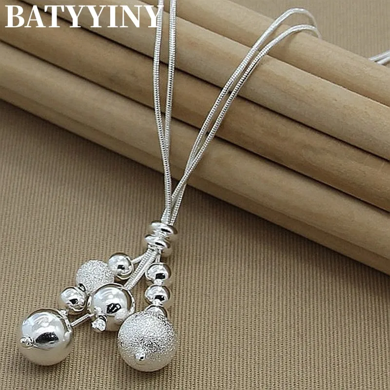 BATYYINY 925 Sterling Silver Snake Chain Glossy / Matte Beads Pendant Necklace For Woman Charm Fine Jewelry Wholesale
BATYYINY 925 Sterling Silver Snake Chain Glossy / Matte Beads Pendant Necklace For Woman Charm Fine Jewelry Wholesale