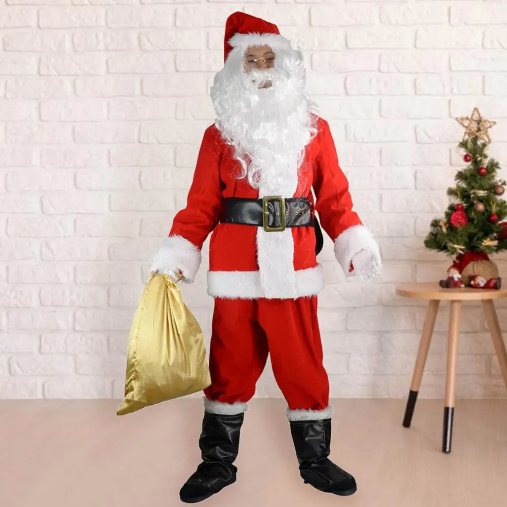 Комплект рождественского костюма Санта-Клаус, свободная шапка, парик, шепоты для косплея, белые перчатки, плотный Рождественский костюм Санта-Клауса на новый год 
Комплект рождественского костюма Санта-Клаус, свободная шапка, парик, шепоты для косплея, белые перчатки, плотный Рождественский костюм Санта-Клауса на новый год