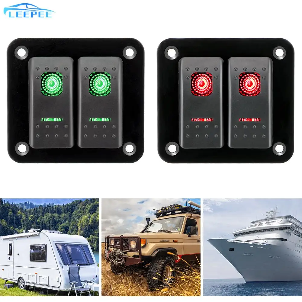 Водонепроницаемая светодиодсветодиодный панель переключателя для автомобилей, морских жилых автофургонов, дорожных трейлеров, 12-24 В, 2 клавиши, переключатель, панель автоматического выключателя 
Водонепроницаемая светодиодсветодиодный панель переключателя для автомобилей, морских жилых автофургонов, дорожных трейлеров, 12-24 В, 2 клавиши, переключатель, панель автоматического выключателя