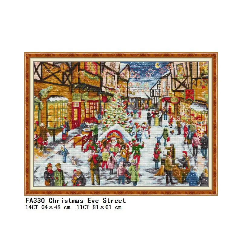 Joy Sunday Christmas Eve Street Cross Stitch Kits Aida 14CT 11CT White Fabric Needlework Embroidery DIY Sewing Set Home Decor
Joy Sunday Christmas Eve Street Cross Stitch Kits Aida 14CT 11CT White Fabric Needlework Embroidery DIY Sewing Set Home Decor