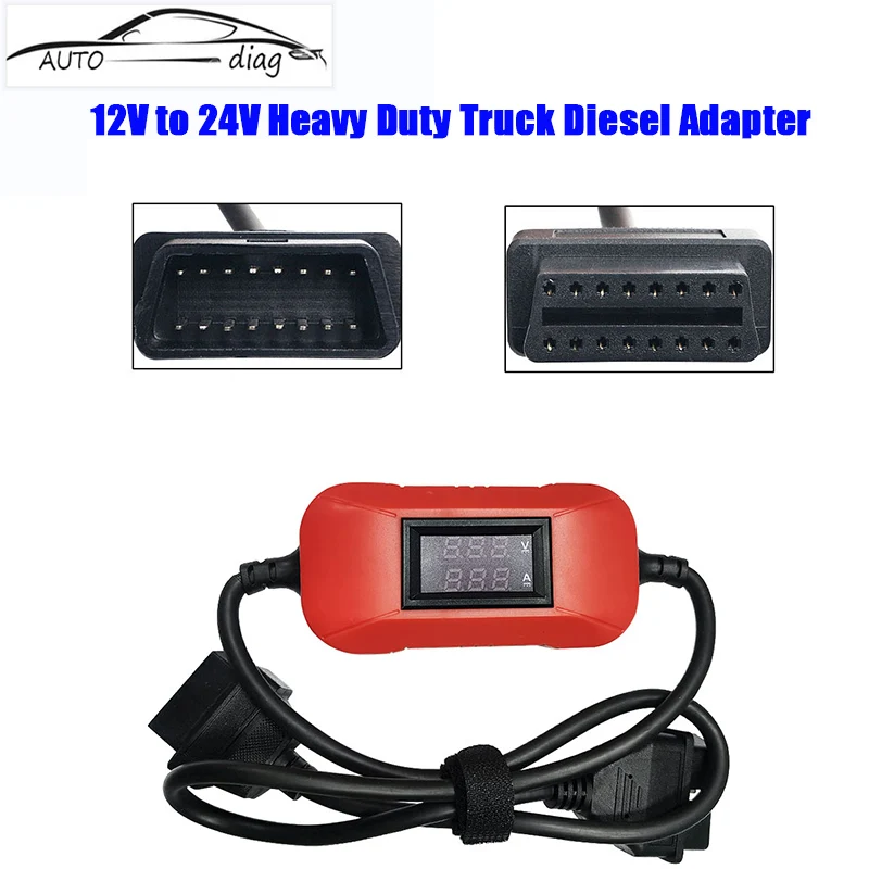 24V-12V Heavy Duty Truck Diesel Adapter Connector Cable Work For X431 / Golo Scannner/easydiag 3.0 Easydiag 2.0 OBD2 Scanner
24V-12V Heavy Duty Truck Diesel Adapter Connector Cable Work For X431 / Golo Scannner/easydiag 3.0 Easydiag 2.0 OBD2 Scanner
