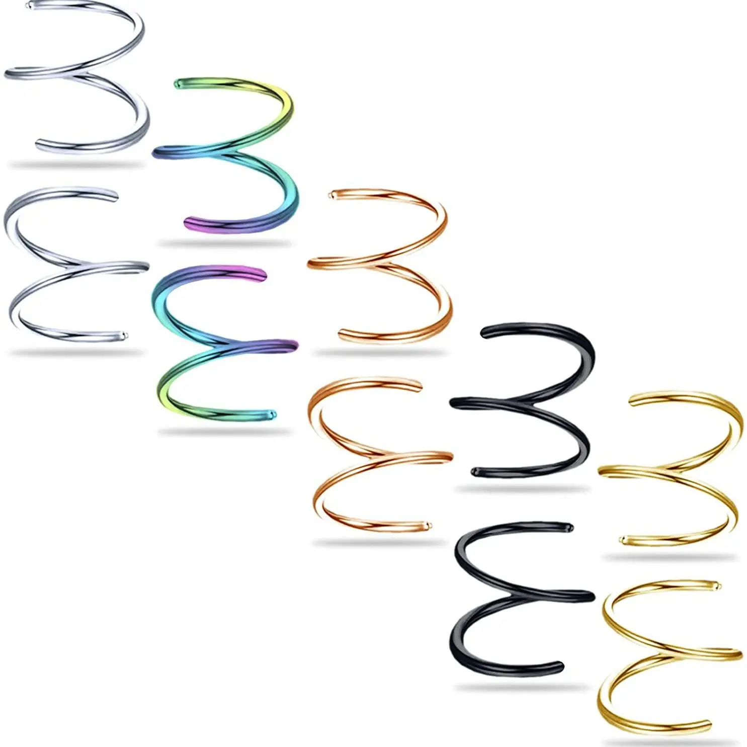Stainless Steel Single Pierced Spiral Nose Ring Earrings Multi-use Body Piercing Jewelry
Stainless Steel Single Pierced Spiral Nose Ring Earrings Multi-use Body Piercing Jewelry