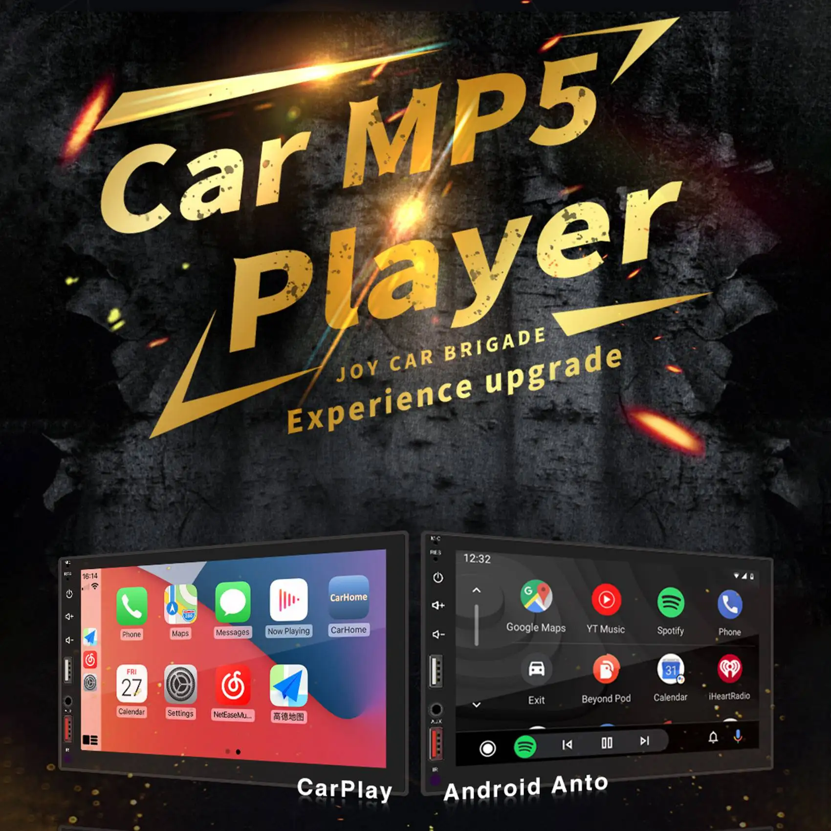 

Автомагнитола 2 Din с сенсорным экраном 7 дюймов, стерео MP5-плеер с Bluetooth, с CarPlay, Android, 2 USB, FM-радио