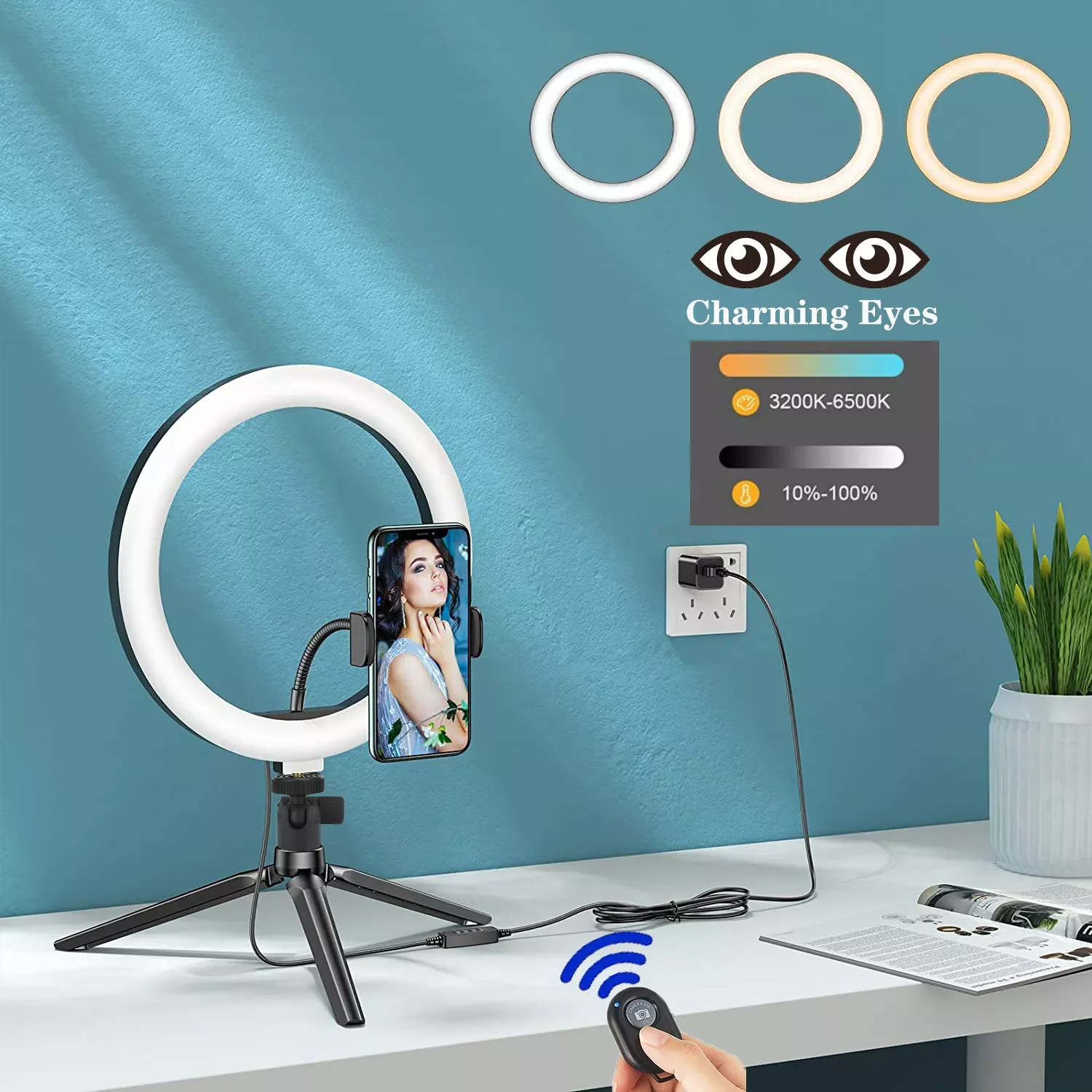 LED Selfie Ring Light Circle Fill Light Dimmable Round Lamp Tripod Trepied Makeup Photography RingLight Phone Stand Holder
LED Selfie Ring Light Circle Fill Light Dimmable Round Lamp Tripod Trepied Makeup Photography RingLight Phone Stand Holder