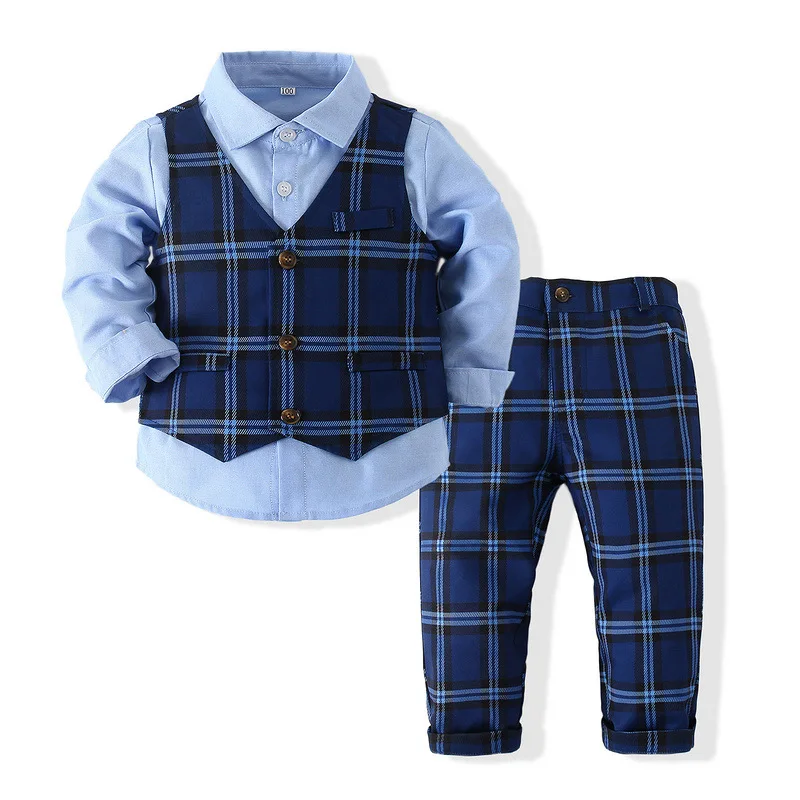 Boys Suits for Wedding Party Dress Clothing Kids Boys Gentleman Clothing Set Long Sleeve Shirt Tank Top Pants Three Piece
Boys Suits for Wedding Party Dress Clothing Kids Boys Gentleman Clothing Set Long Sleeve Shirt Tank Top Pants Three Piece