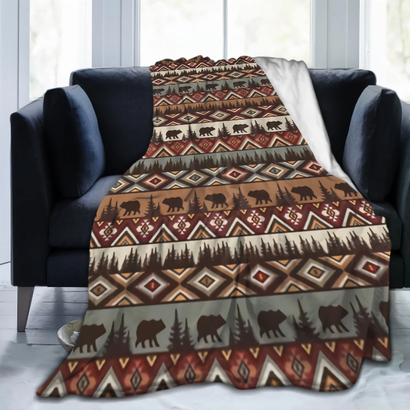 Rustic Wildlife Bear Silhouette Flannel Blanket Soft Cozy Plush Blankets Lightweight Microfiber Throw Blanket for Couch Sofa Bed
Rustic Wildlife Bear Silhouette Flannel Blanket Soft Cozy Plush Blankets Lightweight Microfiber Throw Blanket for Couch Sofa Bed