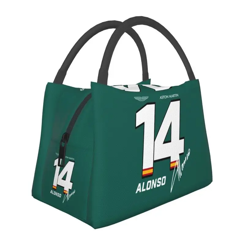 Fernando Alonso Thermal Insulated Lunch Bags Women Aston Martin Resuable Lunch Tote for Outdoor Camping Travel Meal Food Box
Fernando Alonso Thermal Insulated Lunch Bags Women Aston Martin Resuable Lunch Tote for Outdoor Camping Travel Meal Food Box