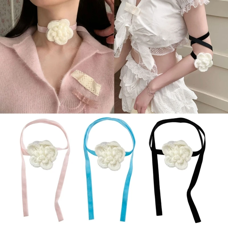 Knit Flower Necklace Adjustable Length Fashion Clavicle Chain for Women DropShip 
Knit Flower Necklace Adjustable Length Fashion Clavicle Chain for Women DropShip