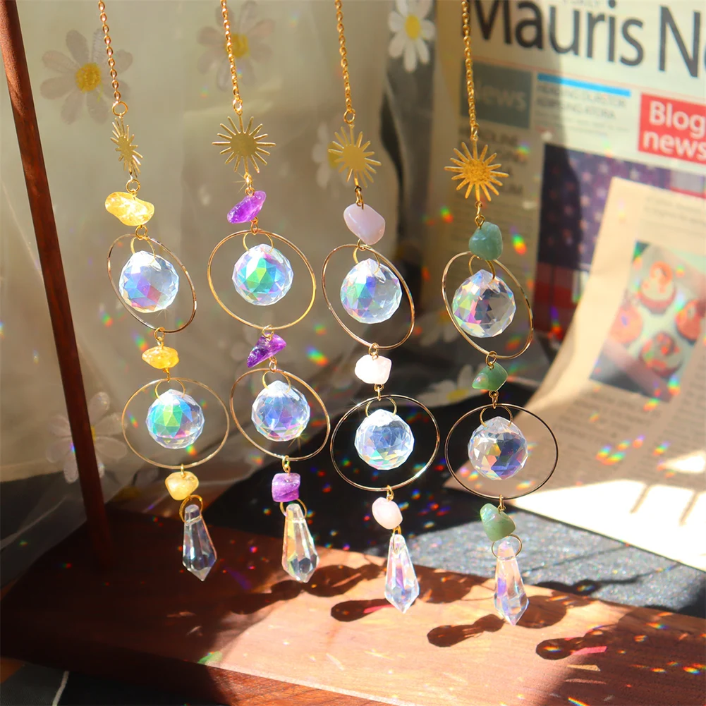 Sun Catcher Crystal Wind Chime Star Moon Pendant Colorful Beads Prisms Hanging Dream Catcher Rainbow Chaser Curtain Home Decor
Sun Catcher Crystal Wind Chime Star Moon Pendant Colorful Beads Prisms Hanging Dream Catcher Rainbow Chaser Curtain Home Decor