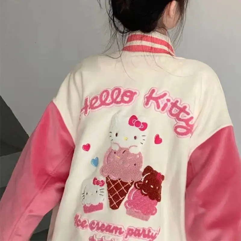 Sanrio HelloKitty Baseball Uniform Jacket Spring and Autumn New Casual Loose Design Jacket Cute Beautiful Girl Heart Gift
Sanrio HelloKitty Baseball Uniform Jacket Spring and Autumn New Casual Loose Design Jacket Cute Beautiful Girl Heart Gift